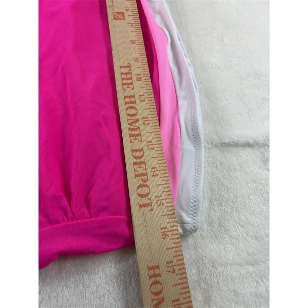 Beachsissi Hot‎ Pink Bandeau Tankini Set NWT Two Piece Swimsuit Colorblock XL